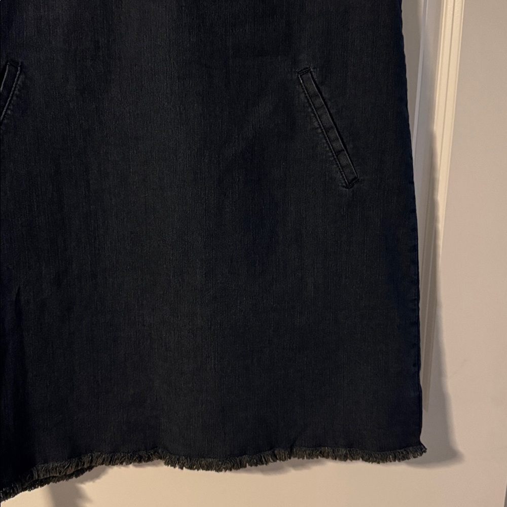 C. Wonder Frayed Hem Short Sleeve Denim Dress Size 6 - Picture 5 of 5
